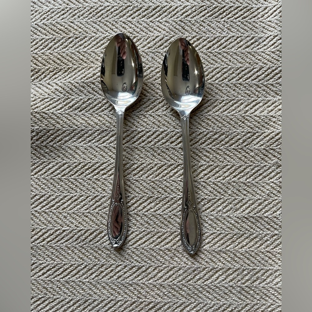 Vintage Made In England Two Silver Plated Espresso Spoons